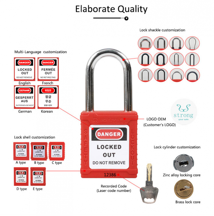 Le cadenas de sécurité de dispositif d'accrochage de fil industriel le plus populaire de BOSHI avec la certification de la CE
