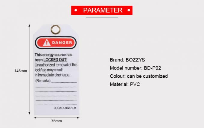 BOSHI a adapté le lock-out aux besoins du client de avertissement Tagouts de sécurité de matériel de PVC de couleur